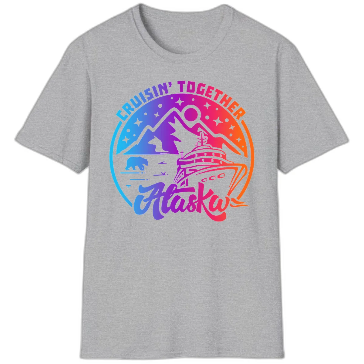 Cruisin' Together Alaska T-Shirt in Sport Grey