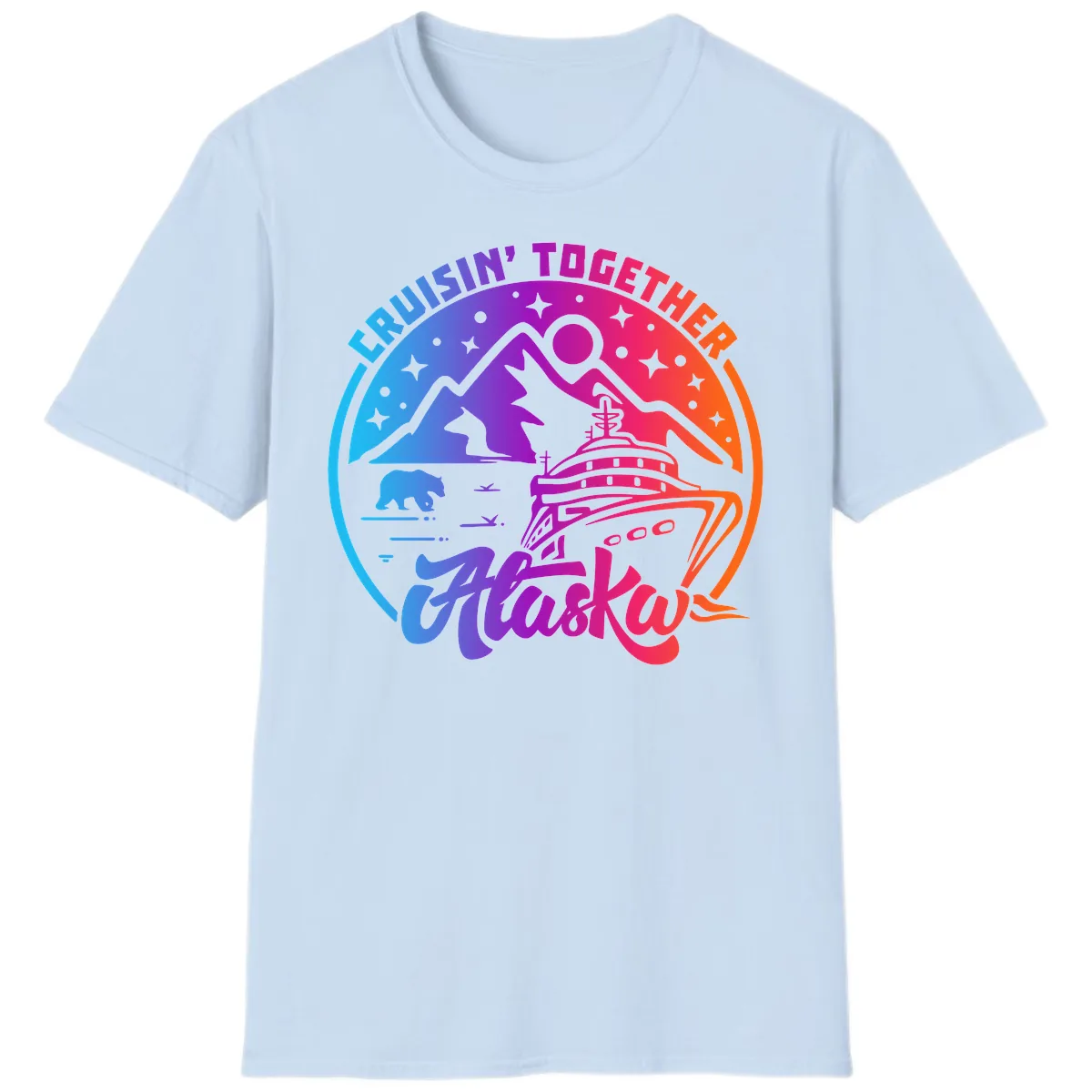 Cruisin' Together Alaska T-Shirt in Light Blue