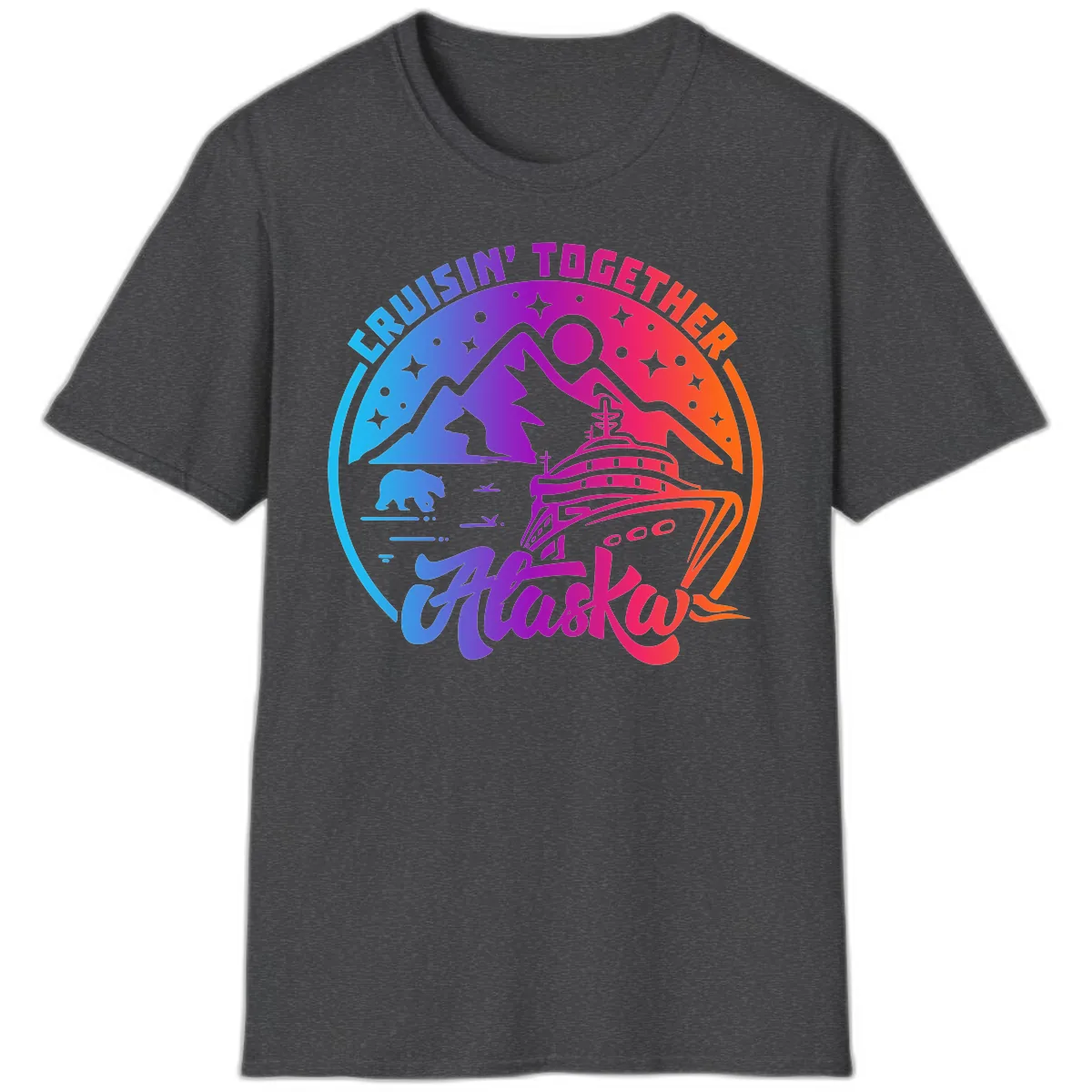 Cruisin' Together Alaska T-Shirt in Dark Heather