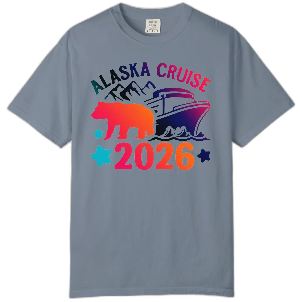 Alaska Cruise 2026 Adventure Comfort Color in Blue Jean