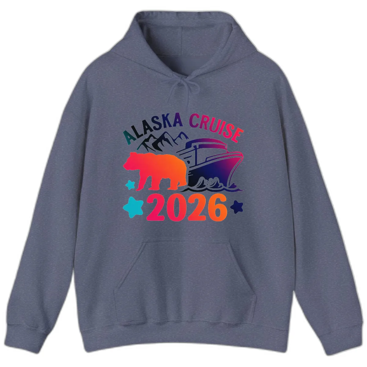 Alaska Cruise 2026 Adventure Hoodie in Heather Navy