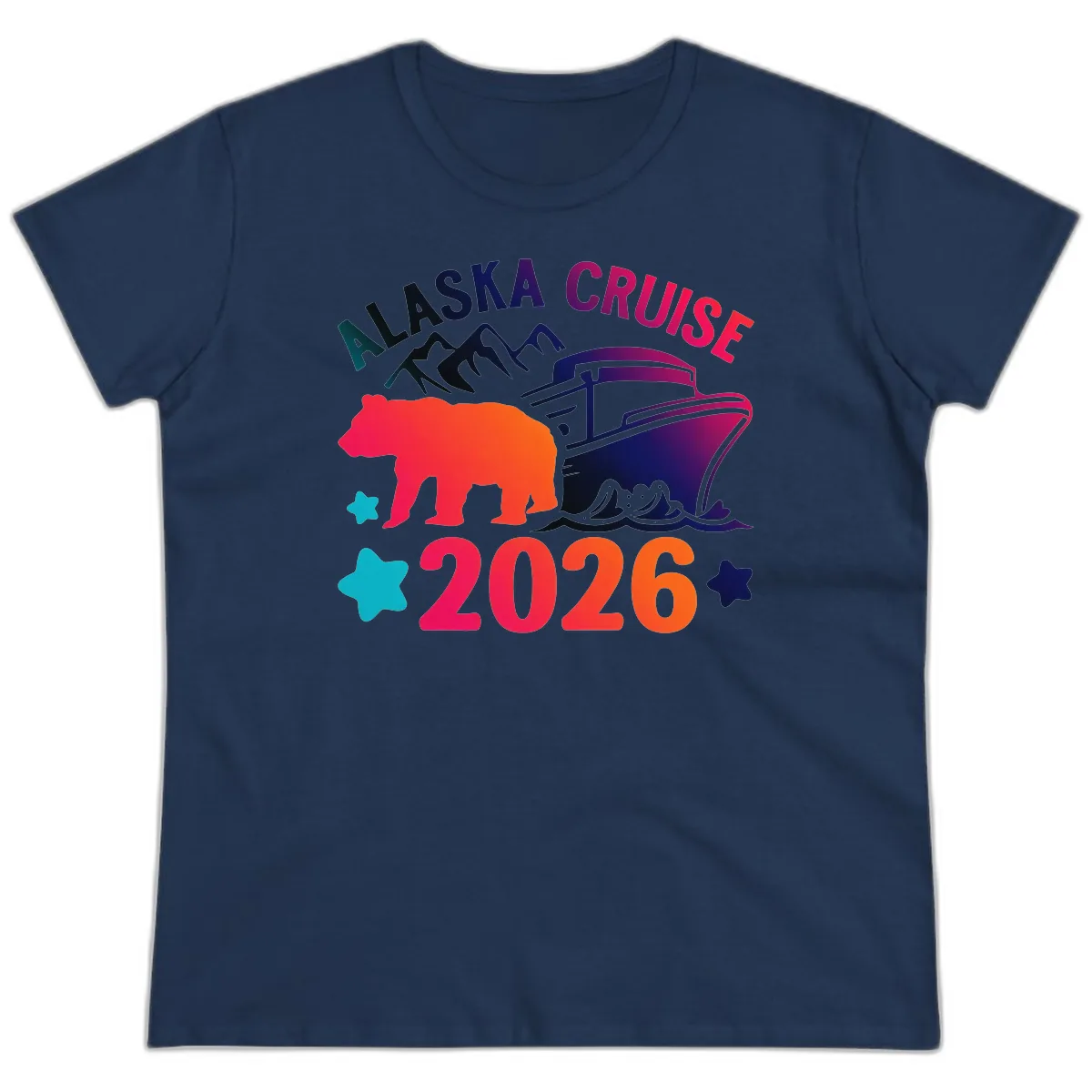 Alaska Cruise 2026 Adventure Ladies Tee in Navy