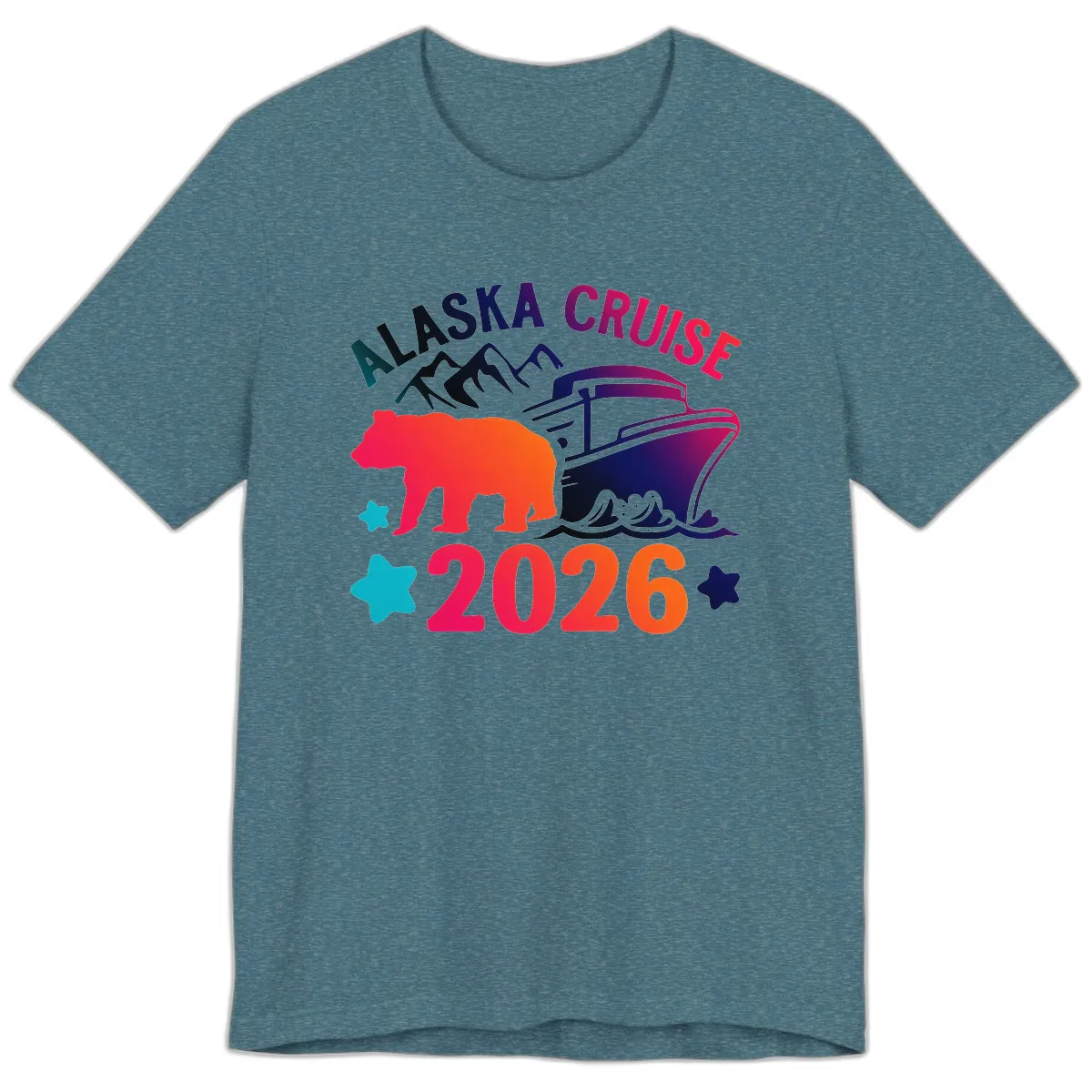 Alaska Cruise 2026 Adventure Premium T-Shirt in Heather Deep Teal