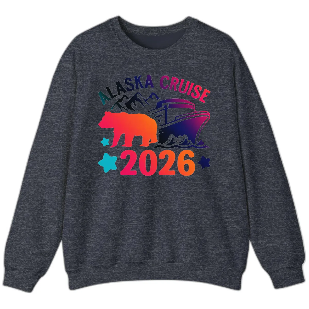 Alaska Cruise 2026 Adventure Sweatshirt in Heather Sport Dark Navy