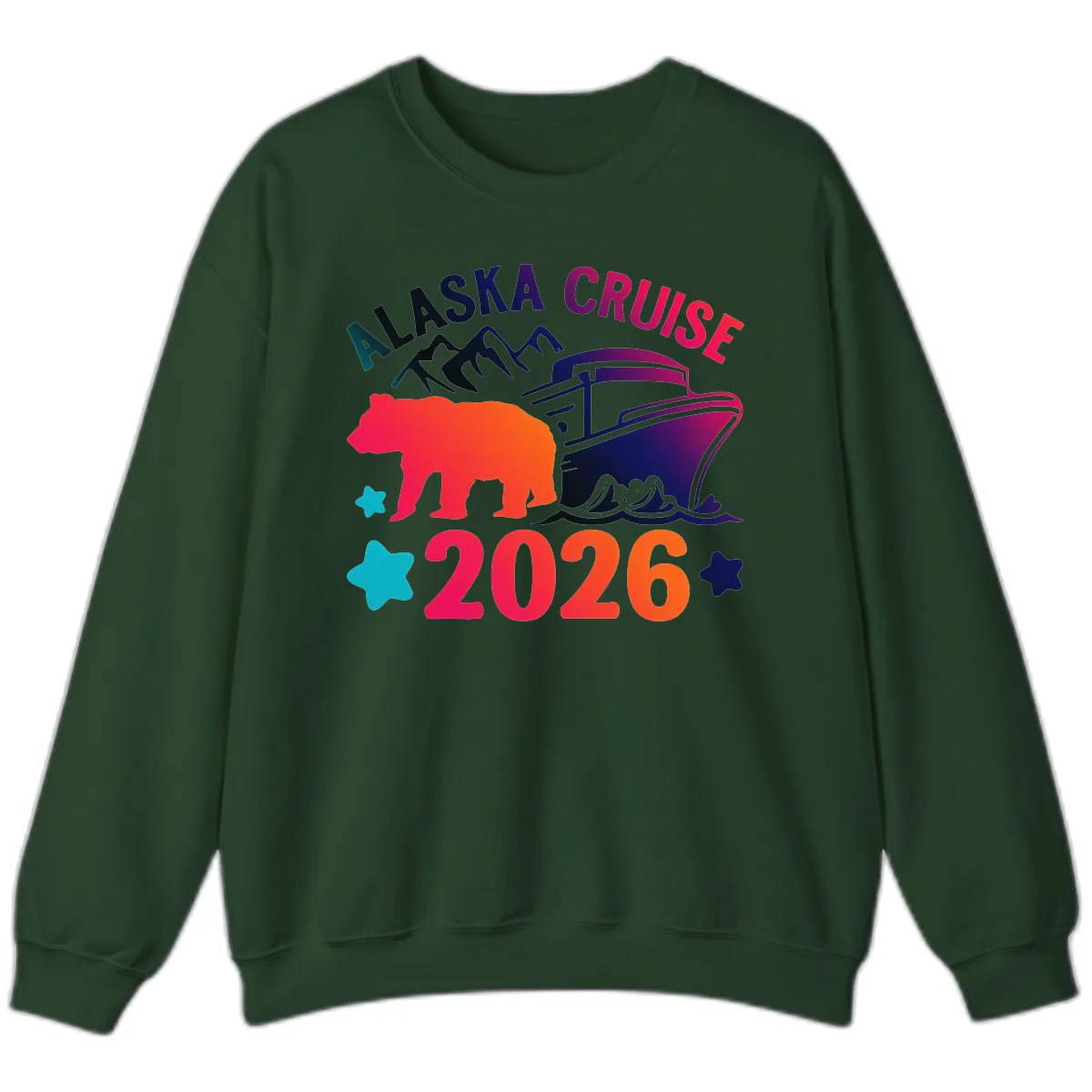 Alaska Cruise 2026 Adventure Sweatshirt in Forest Green