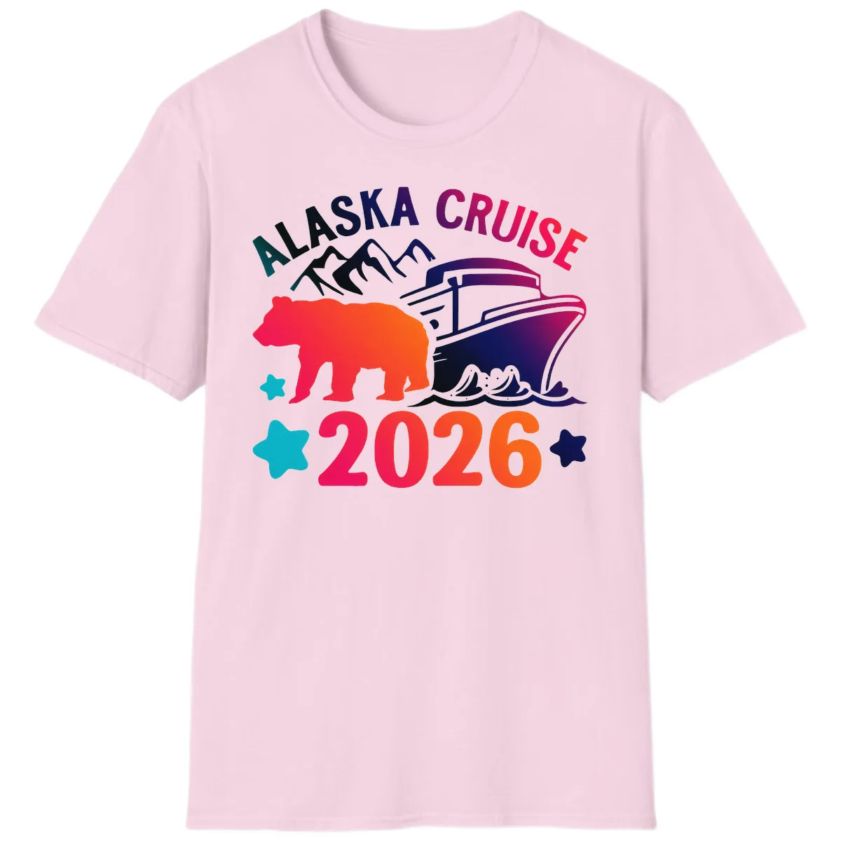Alaska Cruise 2026 Adventure T-Shirt in Light Pink