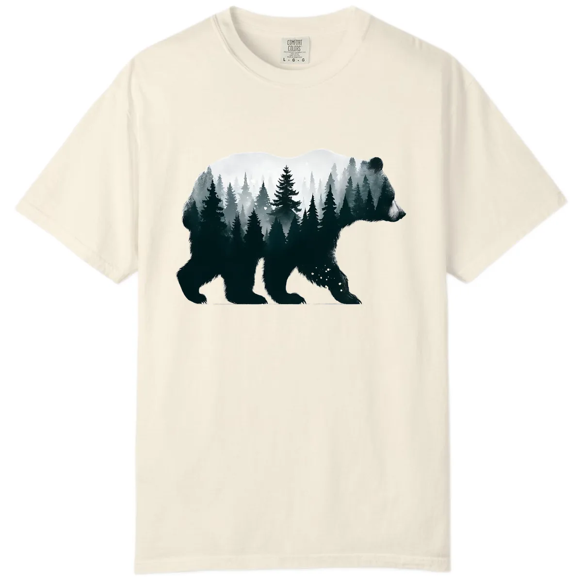 Bear in the Forest Double Exposure Comfort Color in Ivory