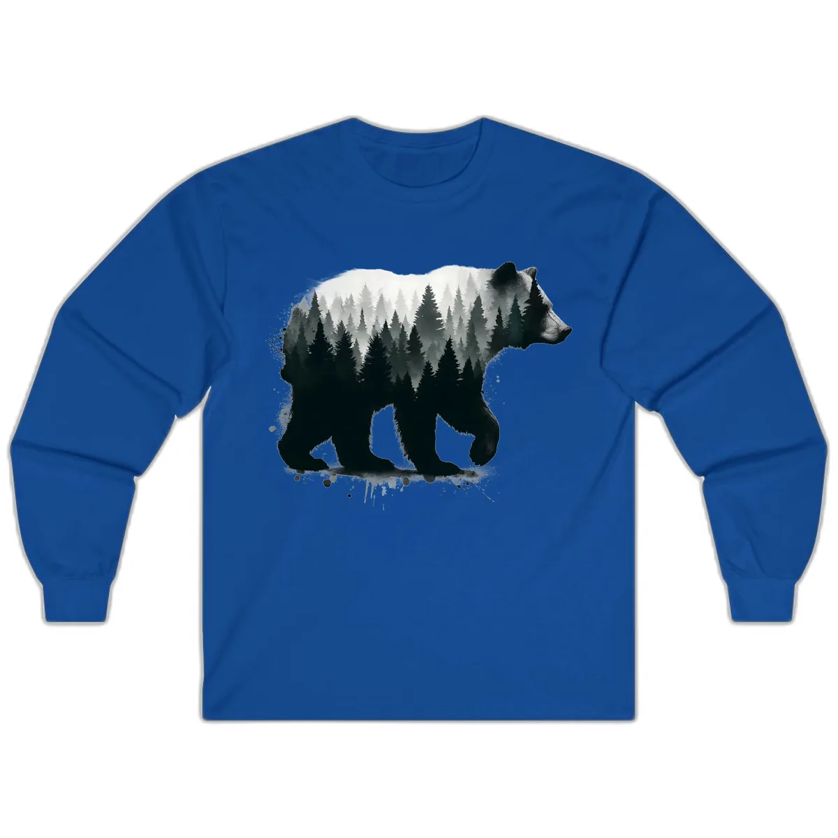 Bear Forest Double Exposure Long Sleeve in Royal