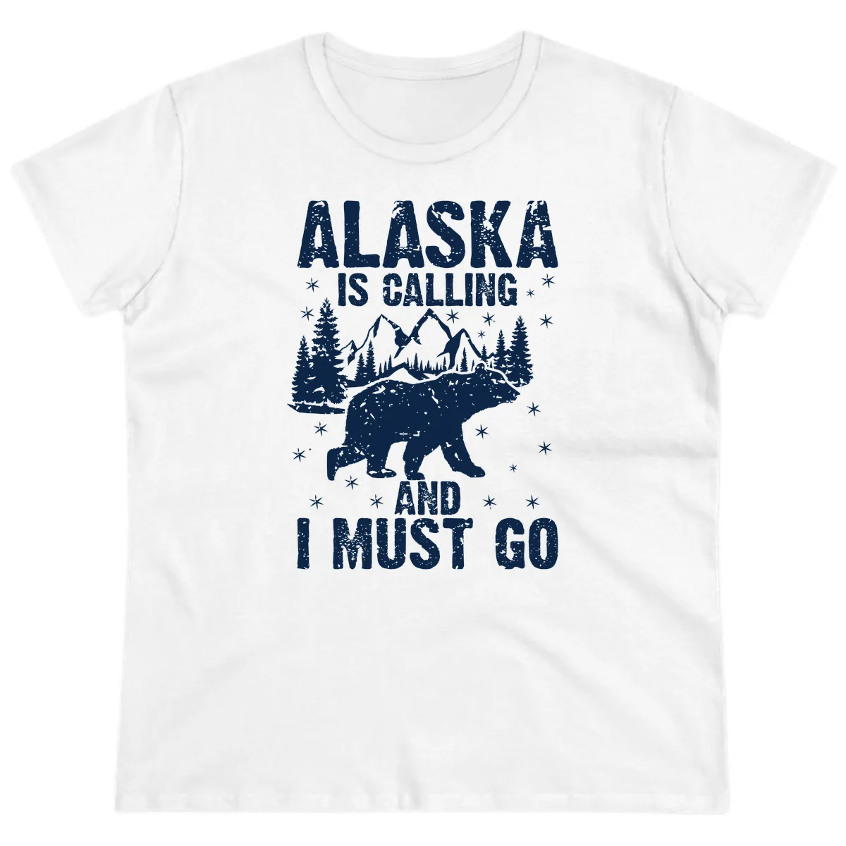 Alaska Is Calling And I Must Go Ladies Tee in White