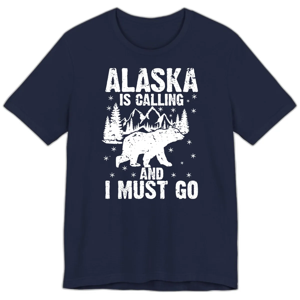 Alaska Is Calling And I Must Go Premium T-Shirt in Navy
