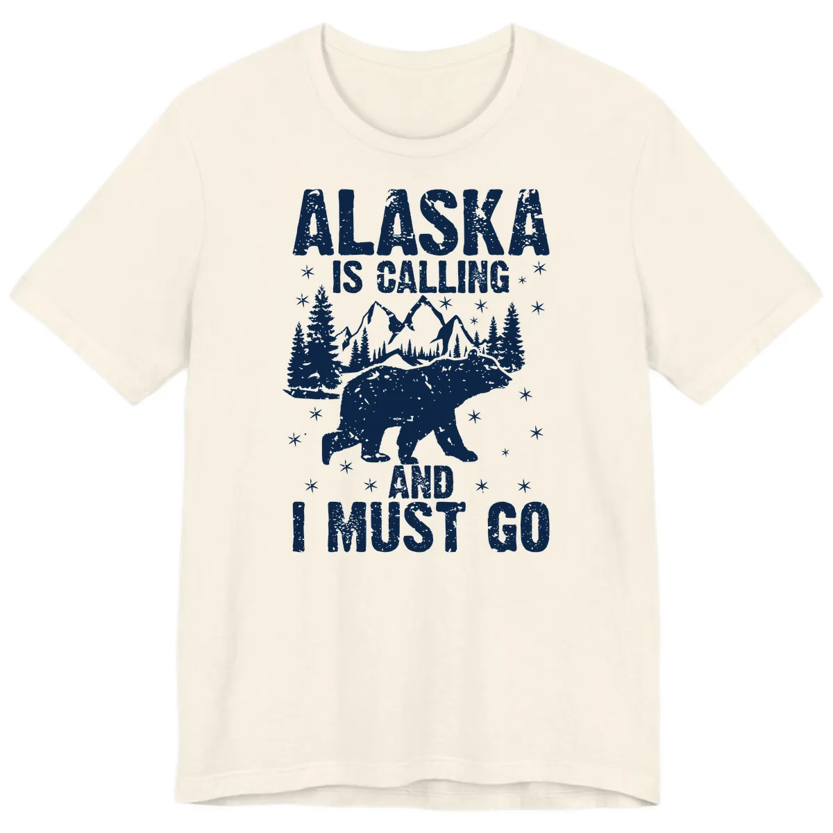Alaska Is Calling And I Must Go Premium T-Shirt in Natural