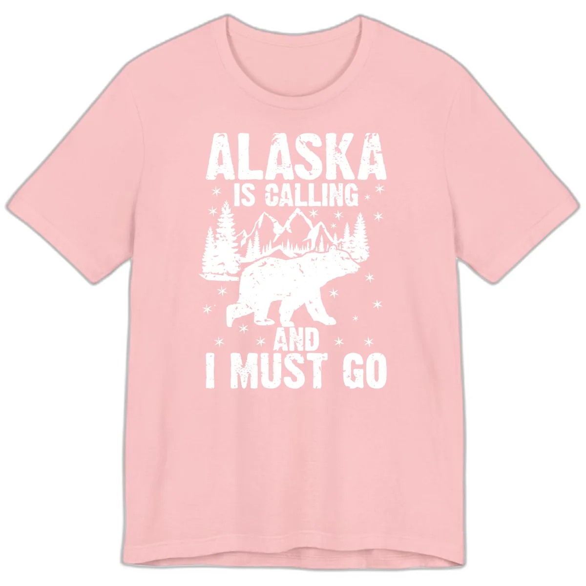 Alaska Is Calling And I Must Go Premium T-Shirt in Pink