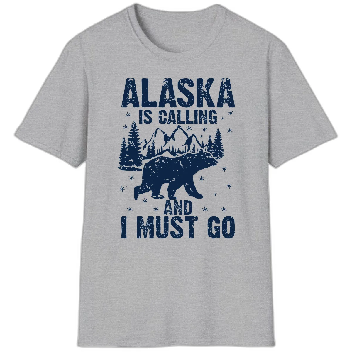 Alaska Is Calling And I Must Go T-Shirt in Sport Grey