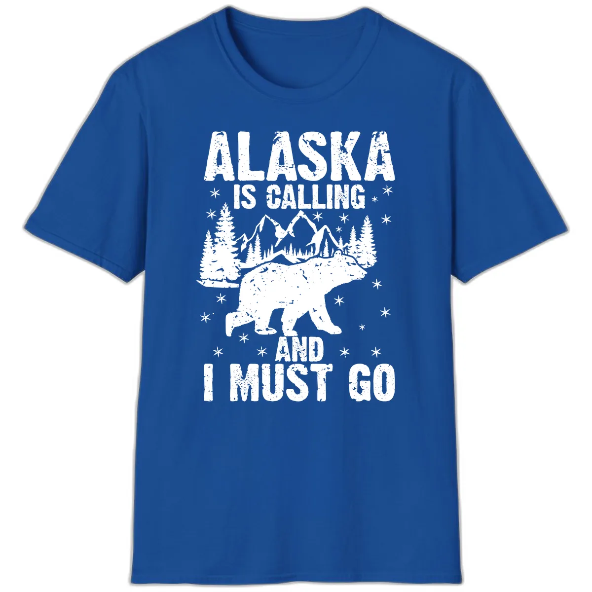 Alaska Is Calling And I Must Go T-Shirt in Royal