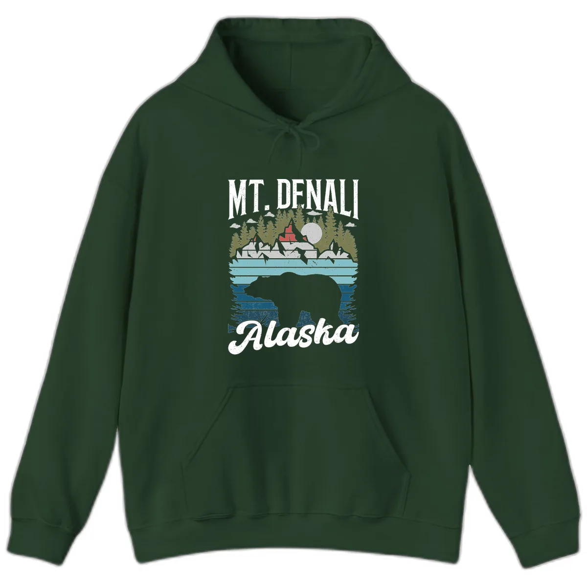 Bear Cave Winter Wonderland Hoodie in Forest Green