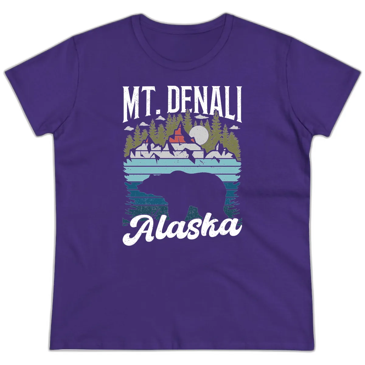 Bear Cave Winter Wonderland Ladies Tee in Purple