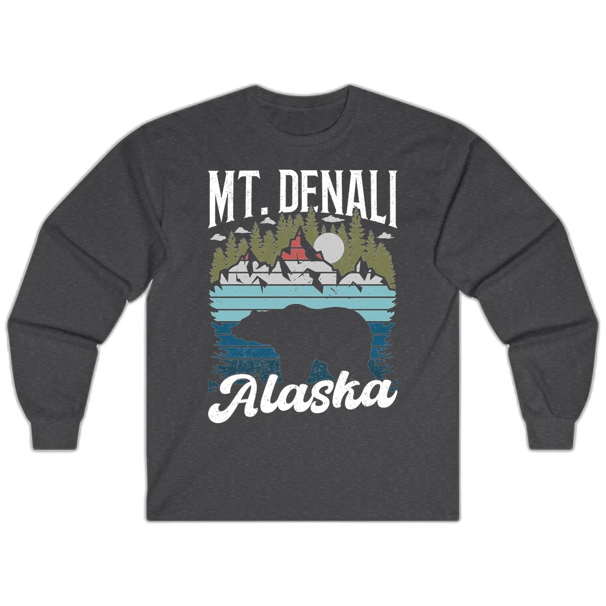 Bear Cave Winter Wonderland Long Sleeve in Dark Heather