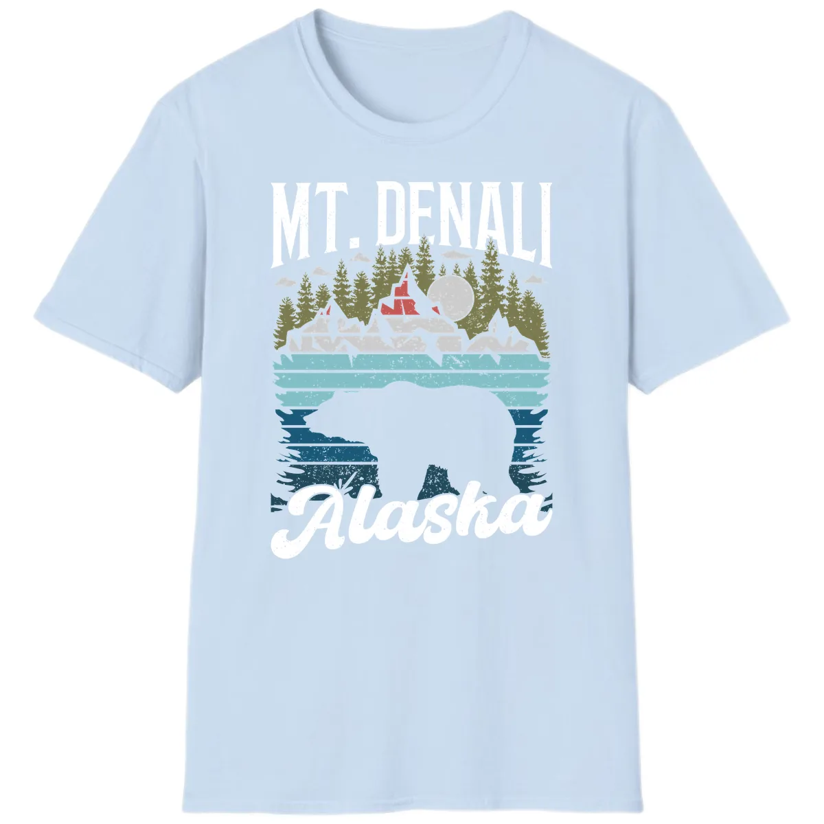 Bear Cave Winter Wonderland T-Shirt in Light Blue