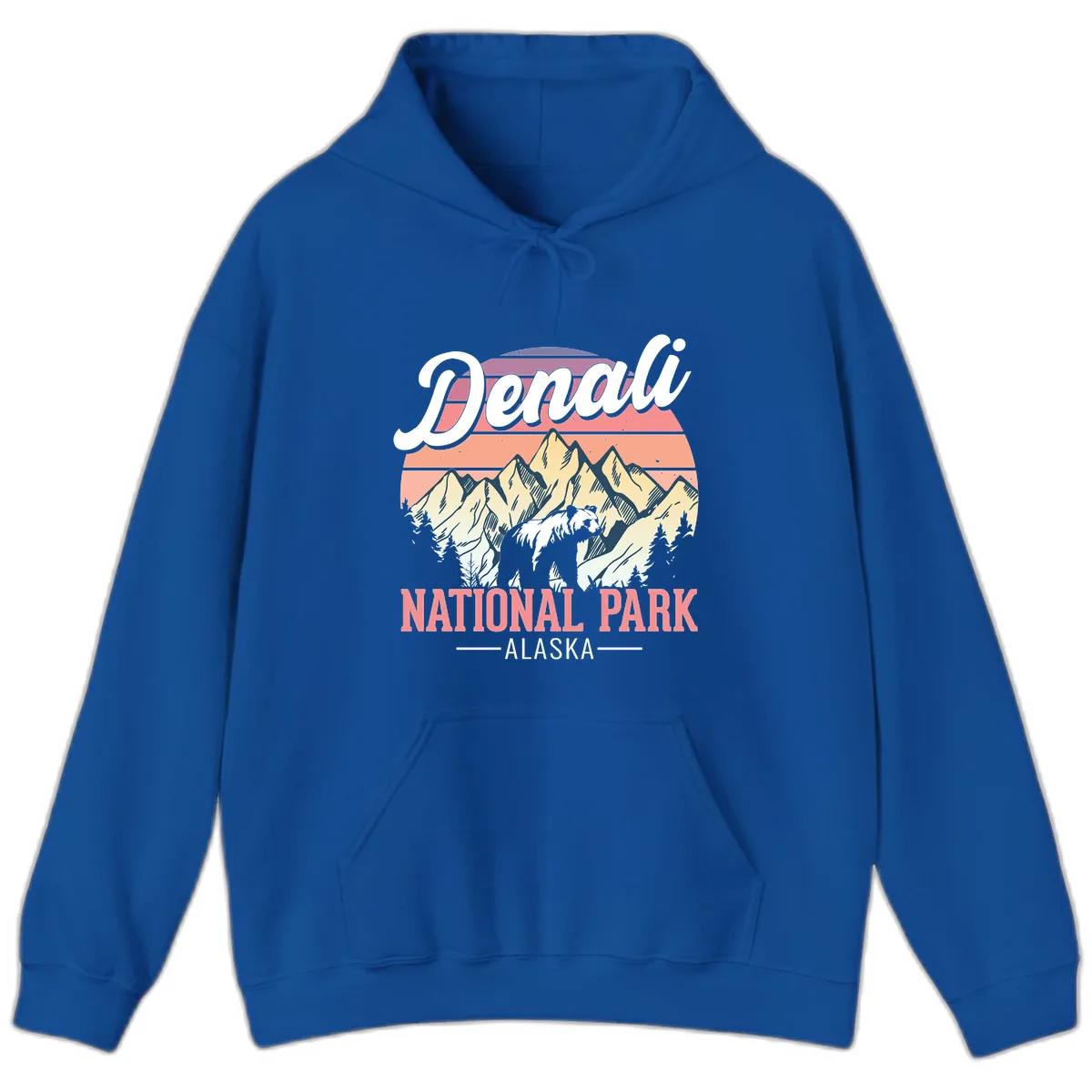 Denali National Park Sunset Peaks Hoodie in Royal
