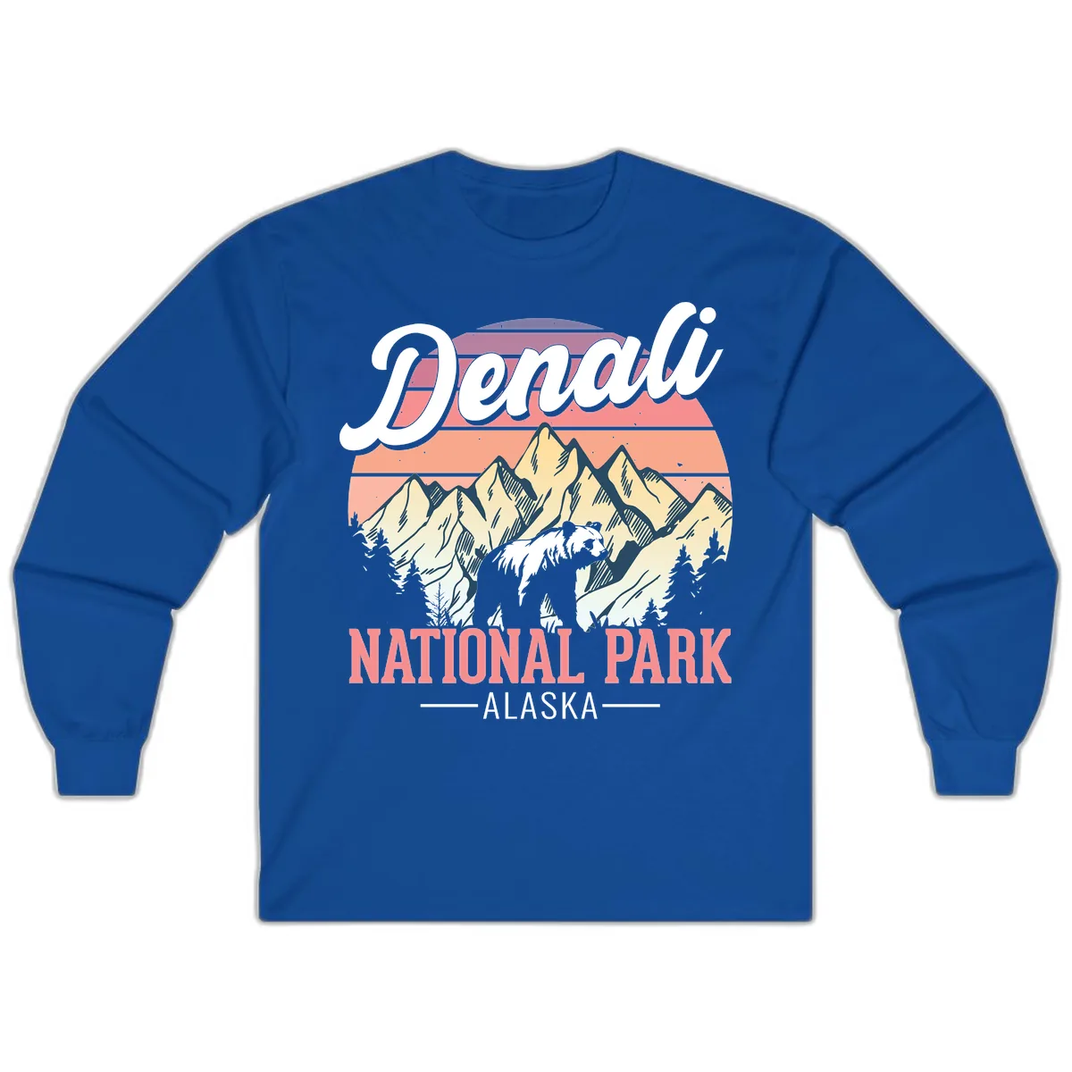 Denali National Park Sunset Peaks Long Sleeve in Royal
