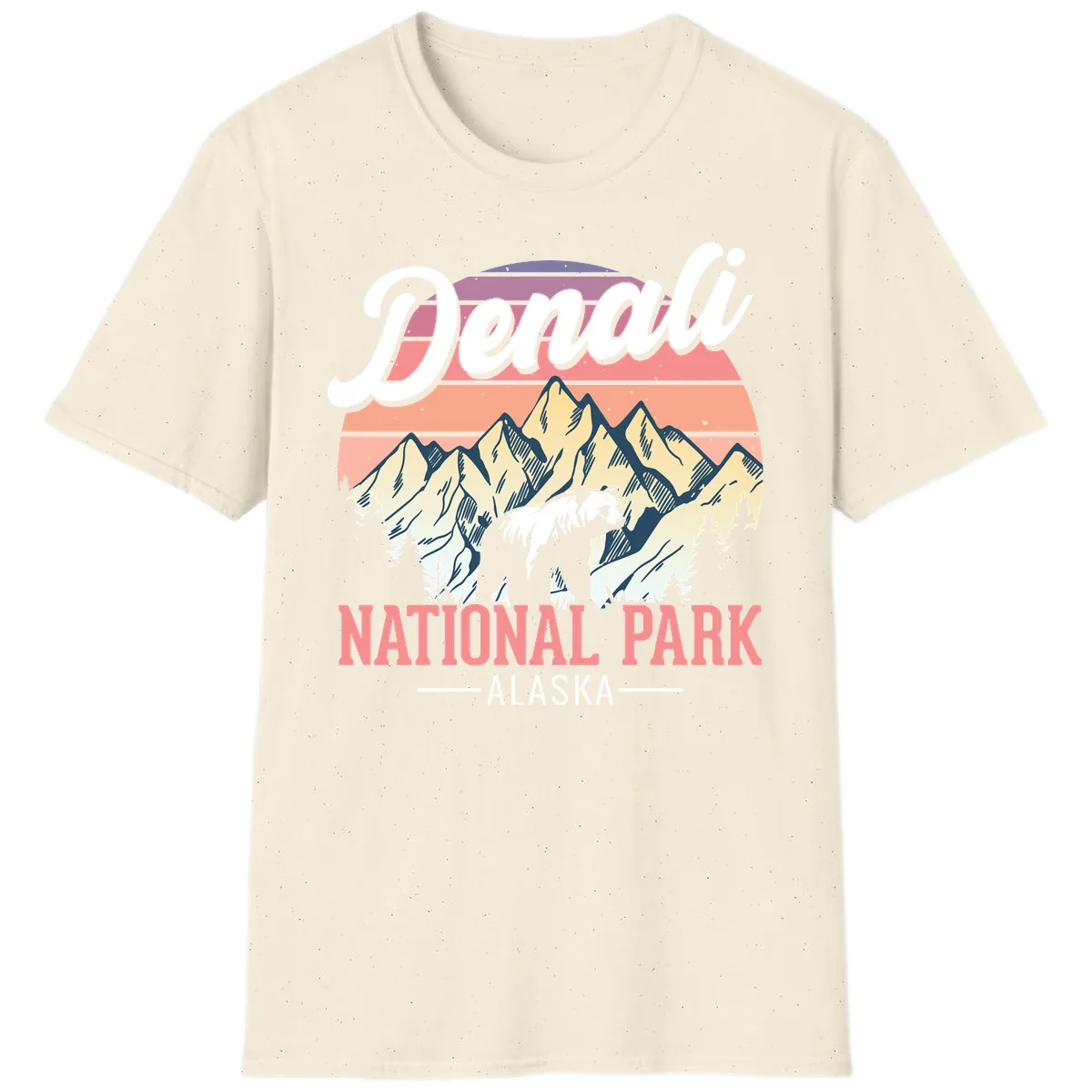 Denali National Park Sunset Peaks T-Shirt in Natural