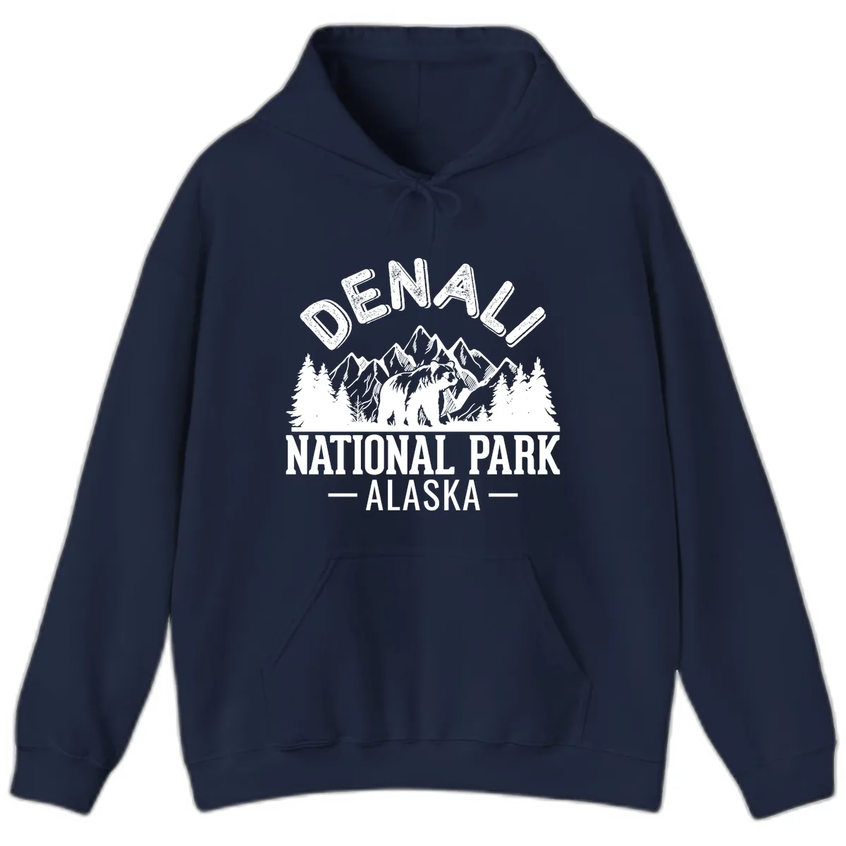 Denali National Park Alaska Wilderness Hoodie in Navy