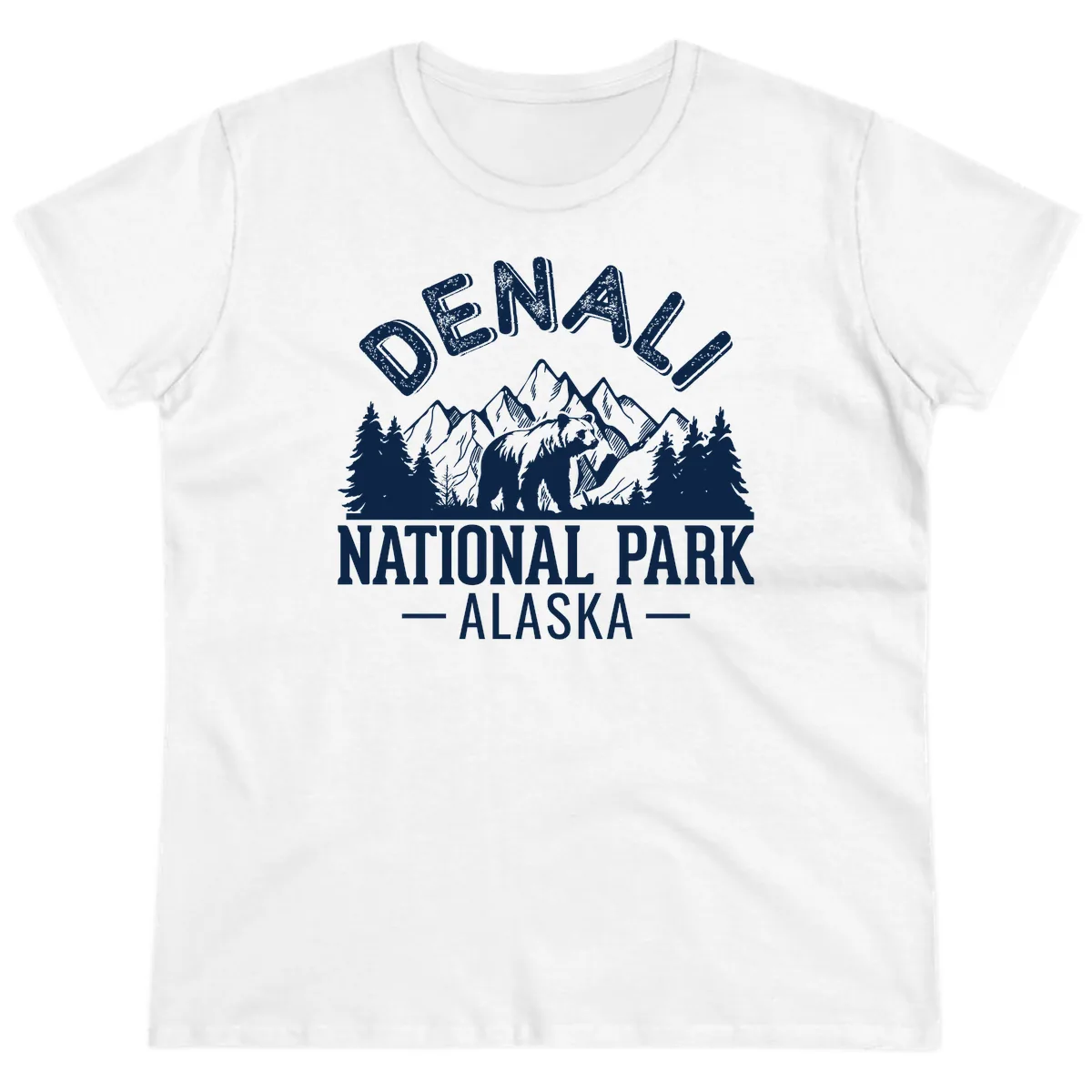 Denali National Park Alaska Wilderness Ladies Tee in White
