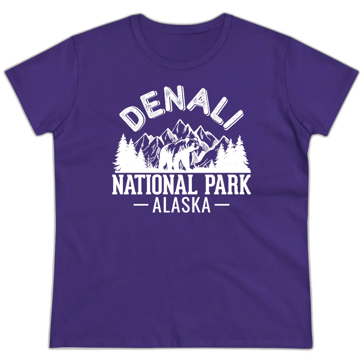 Denali National Park Alaska Wilderness Ladies Tee in Purple