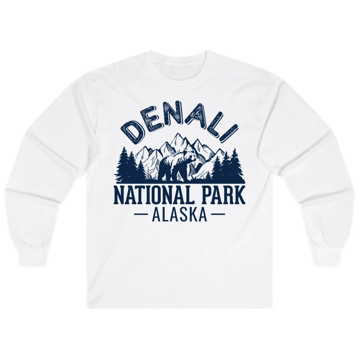 Denali National Park Alaska Wilderness Long Sleeve in White
