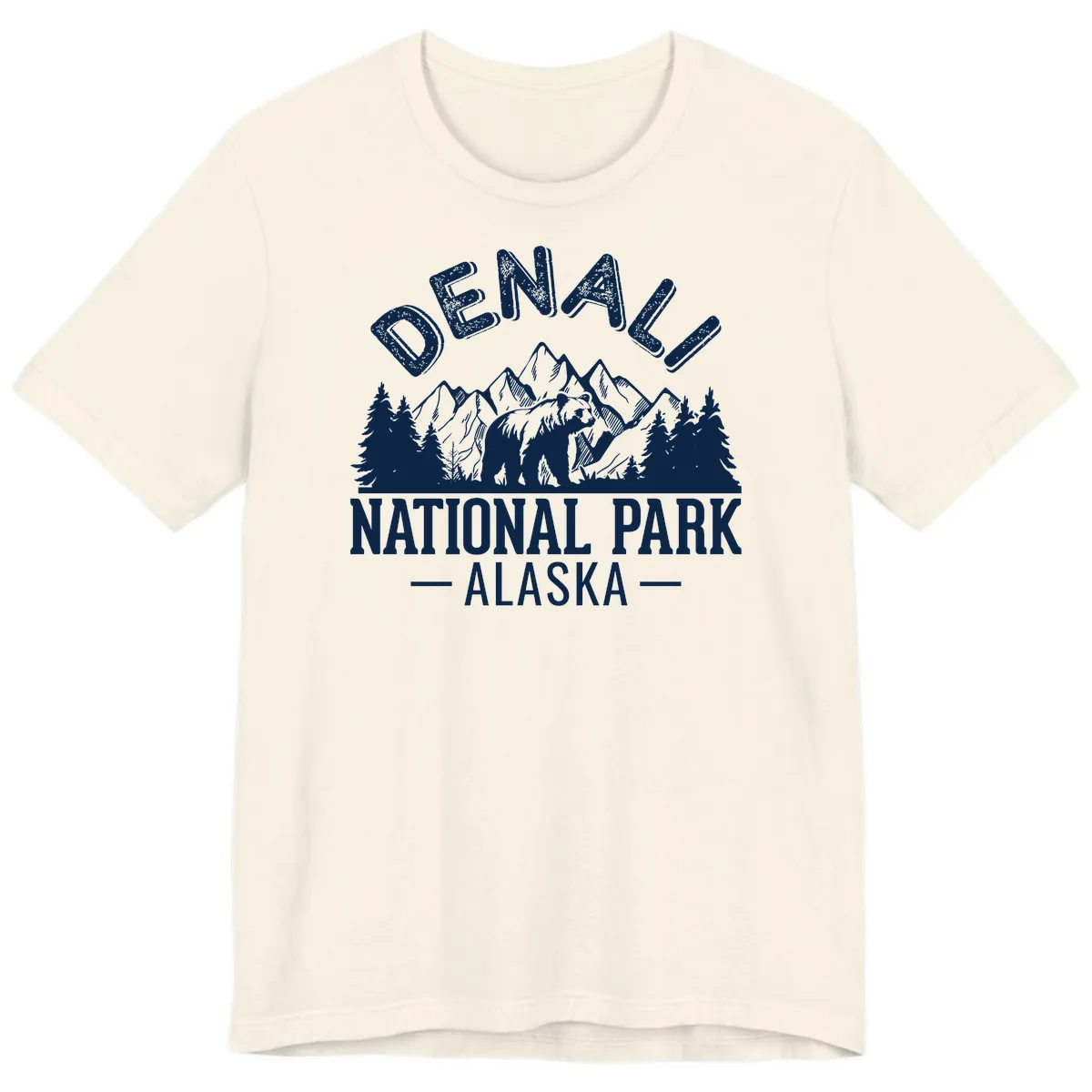 Denali National Park Alaska Wilderness Premium T-Shirt in Natural