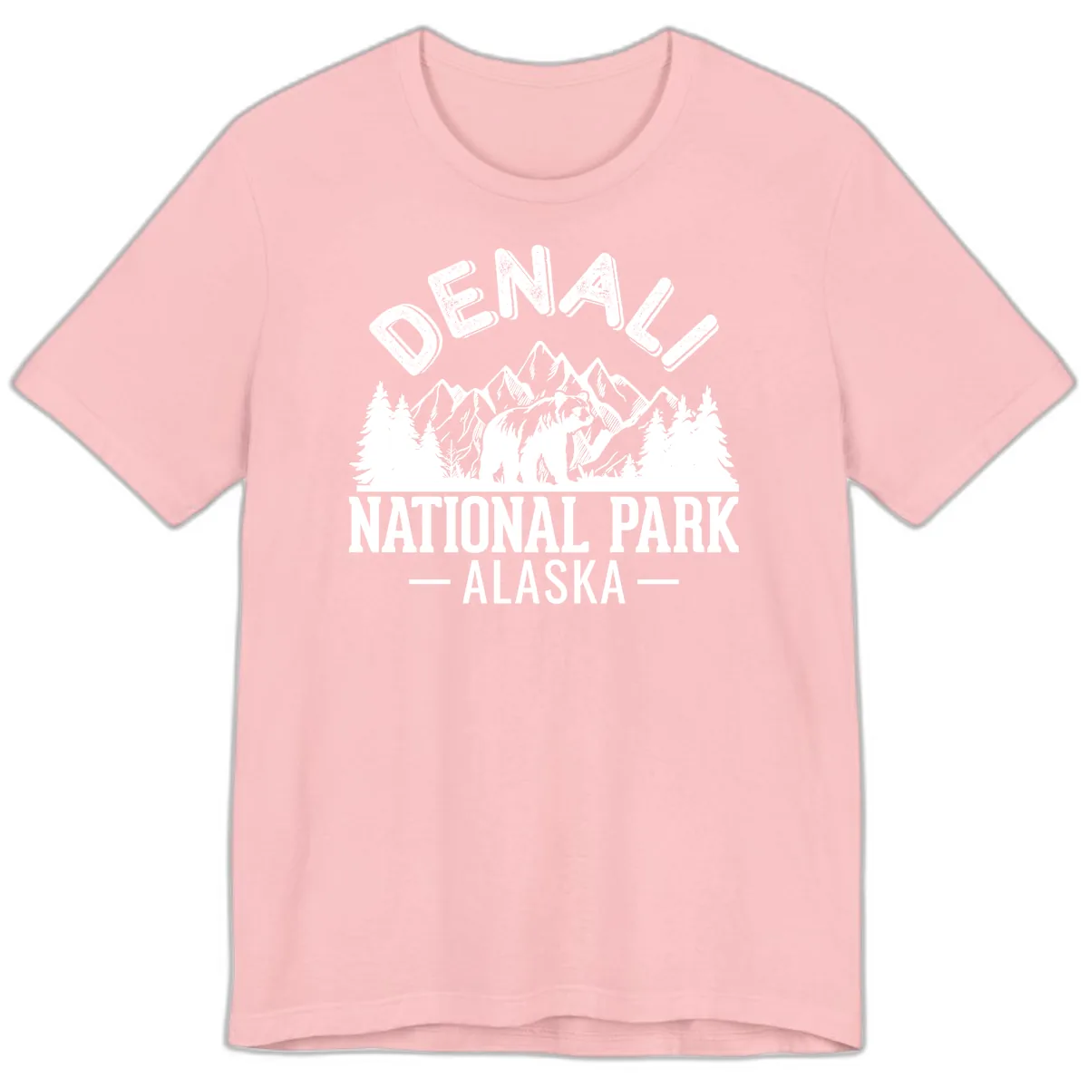 Denali National Park Alaska Wilderness Premium T-Shirt in Pink