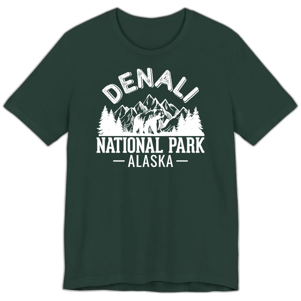 Denali National Park Alaska Wilderness Premium T-Shirt in Forest