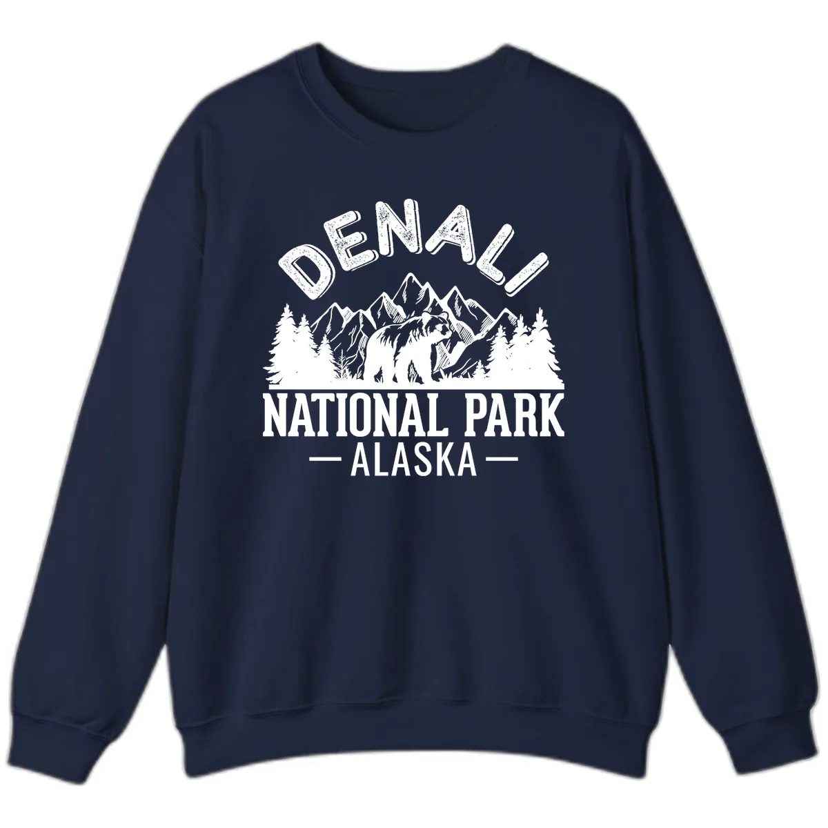 Denali National Park Alaska Wilderness Sweatshirt in Navy