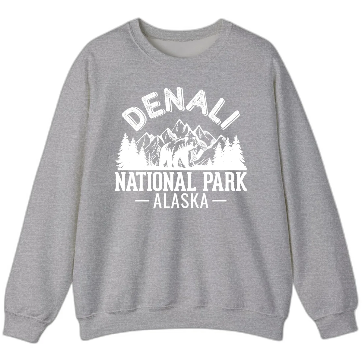 Denali National Park Alaska Wilderness Sweatshirt in Sport Grey