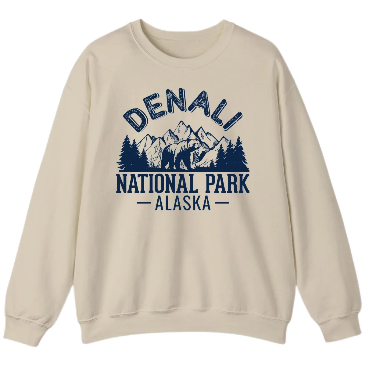 Denali National Park Alaska Wilderness Sweatshirt in Sand
