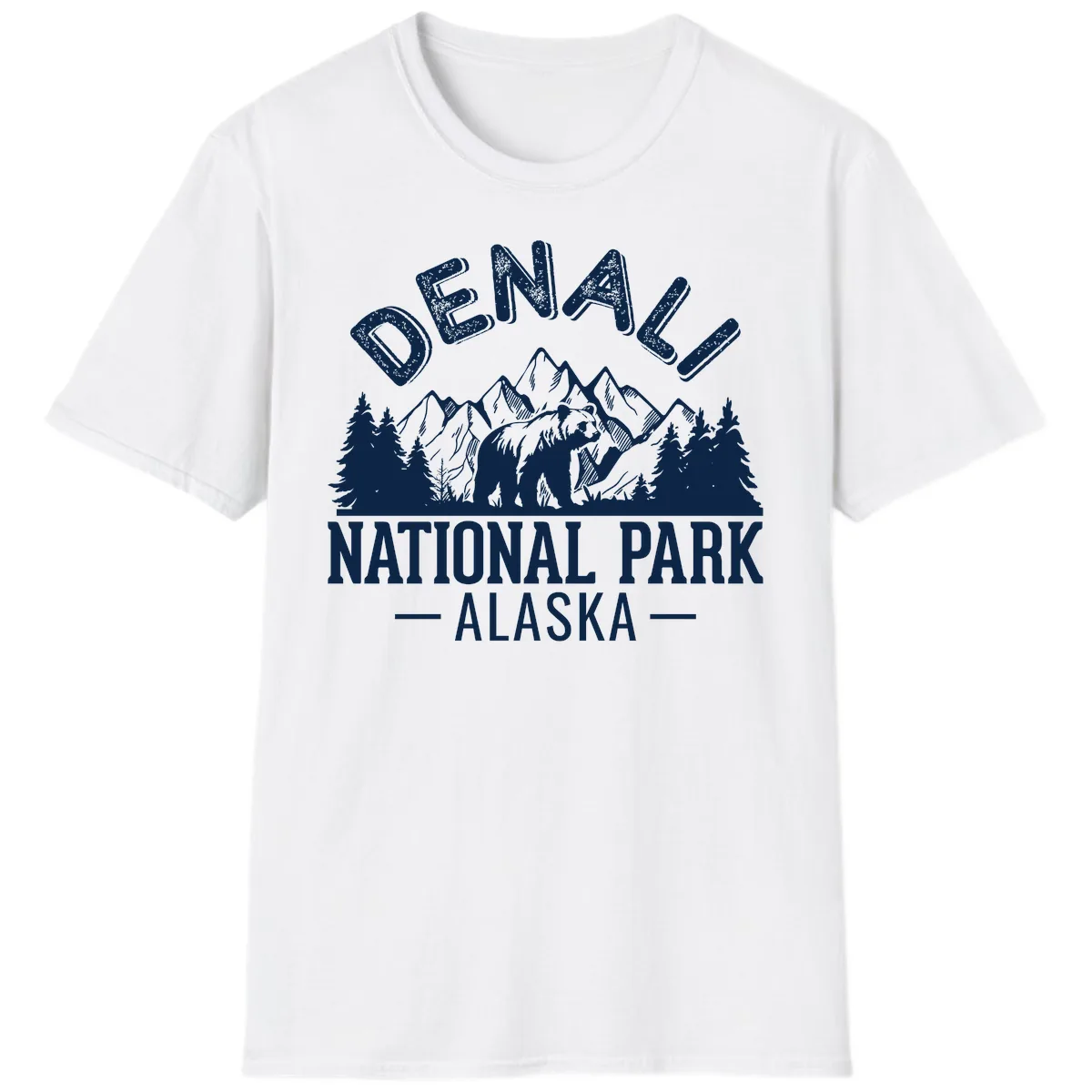 Denali National Park Alaska Wilderness T-Shirt in White