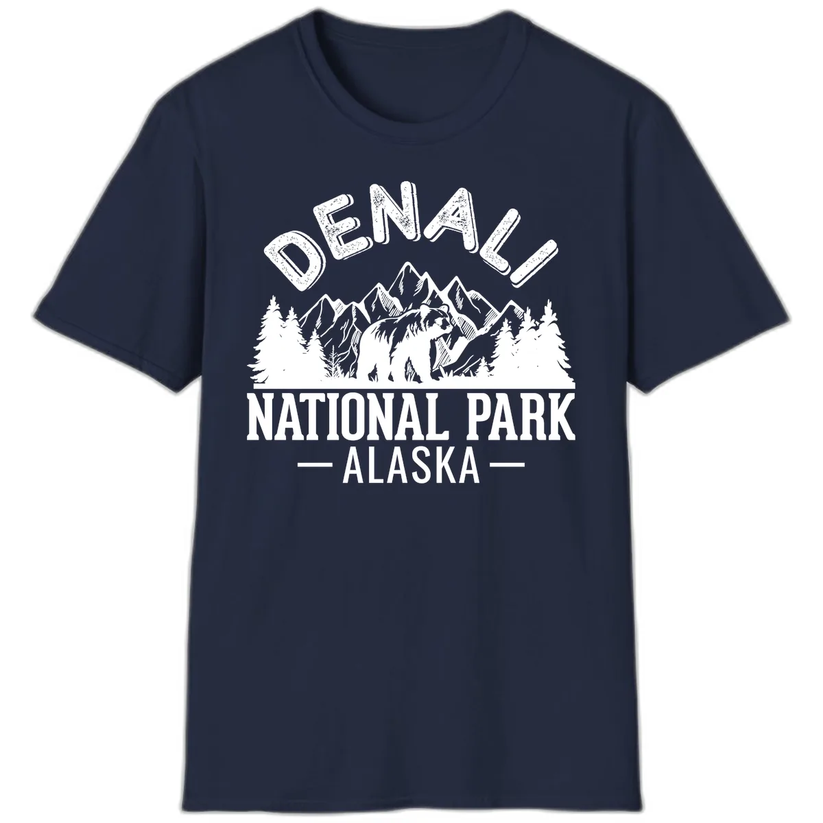 Denali National Park Alaska Wilderness T-Shirt in Navy