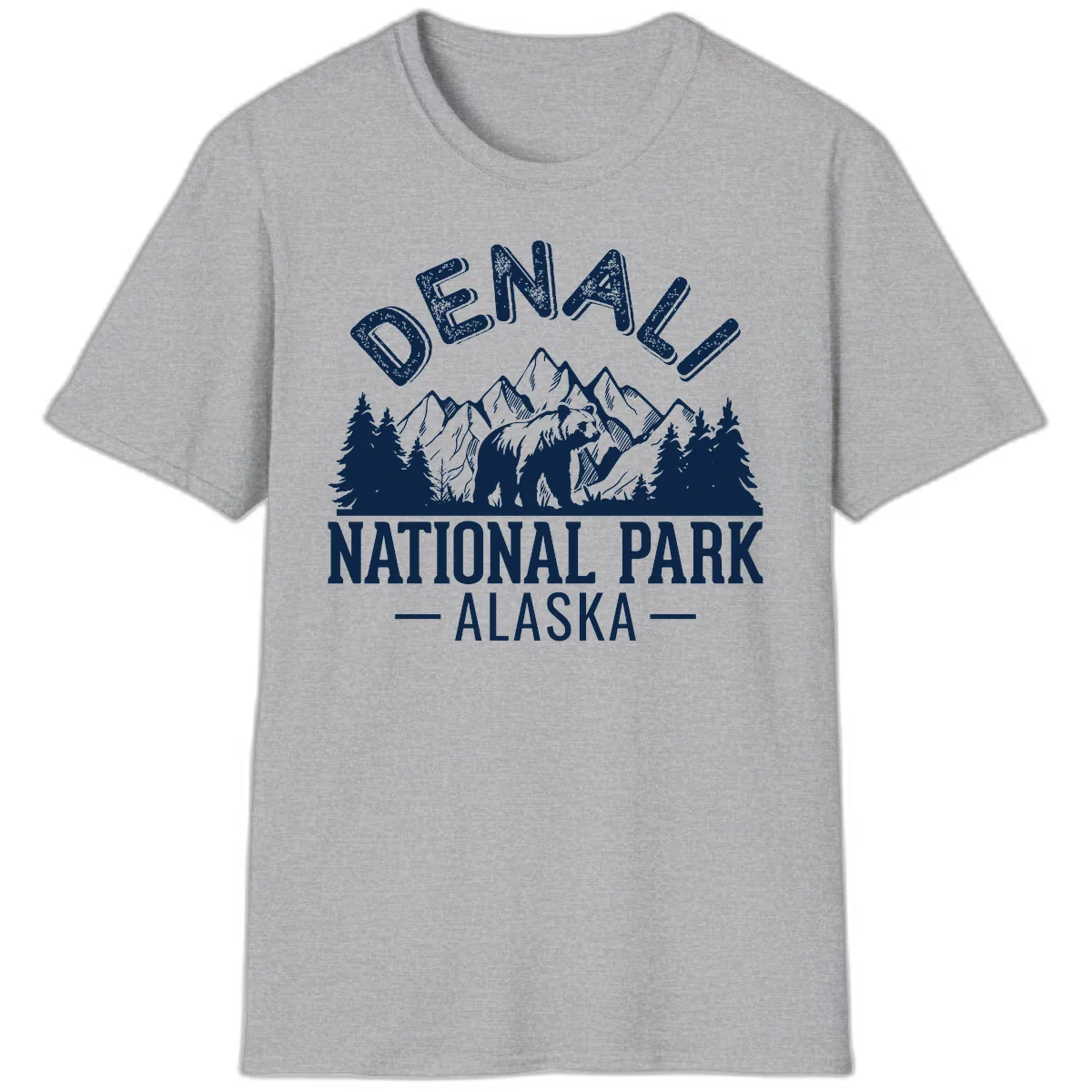 Denali National Park Alaska Wilderness T-Shirt in Sport Grey