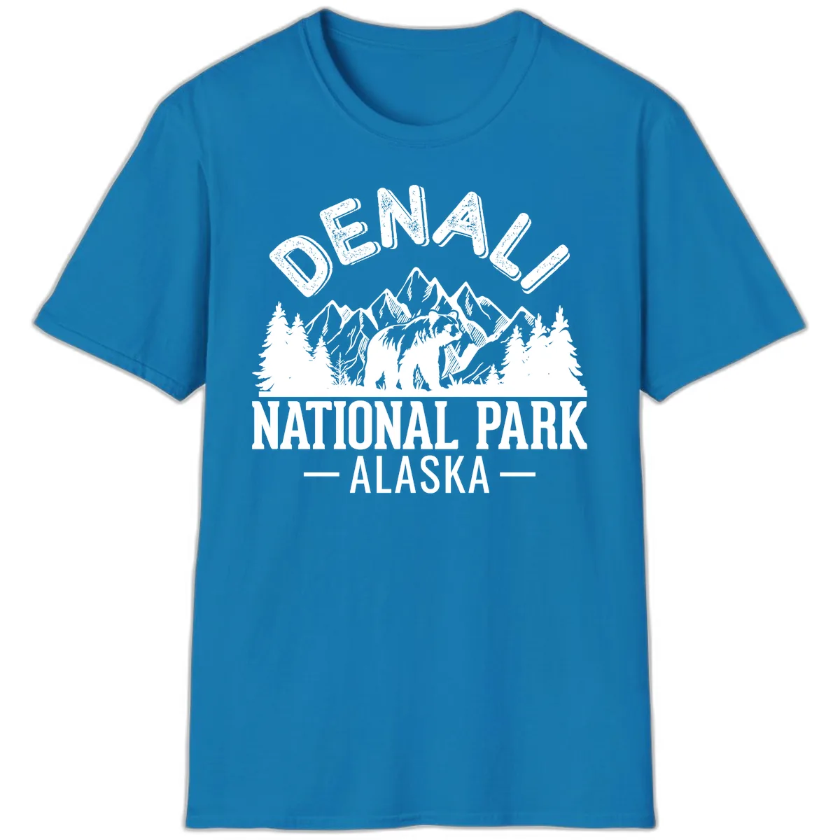 Denali National Park Alaska Wilderness T-Shirt in Sapphire