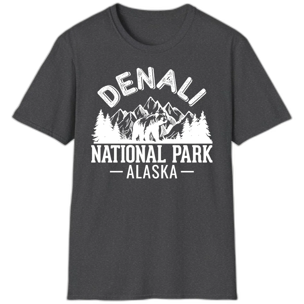 Denali National Park Alaska Wilderness T-Shirt in Dark Heather