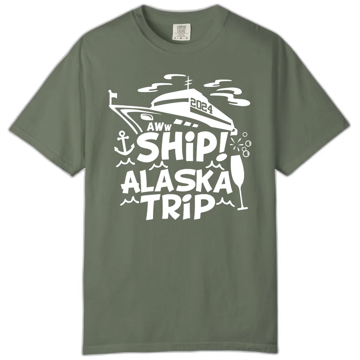 Aww Ship Alaska Trip 2024 Comfort Color in Moss