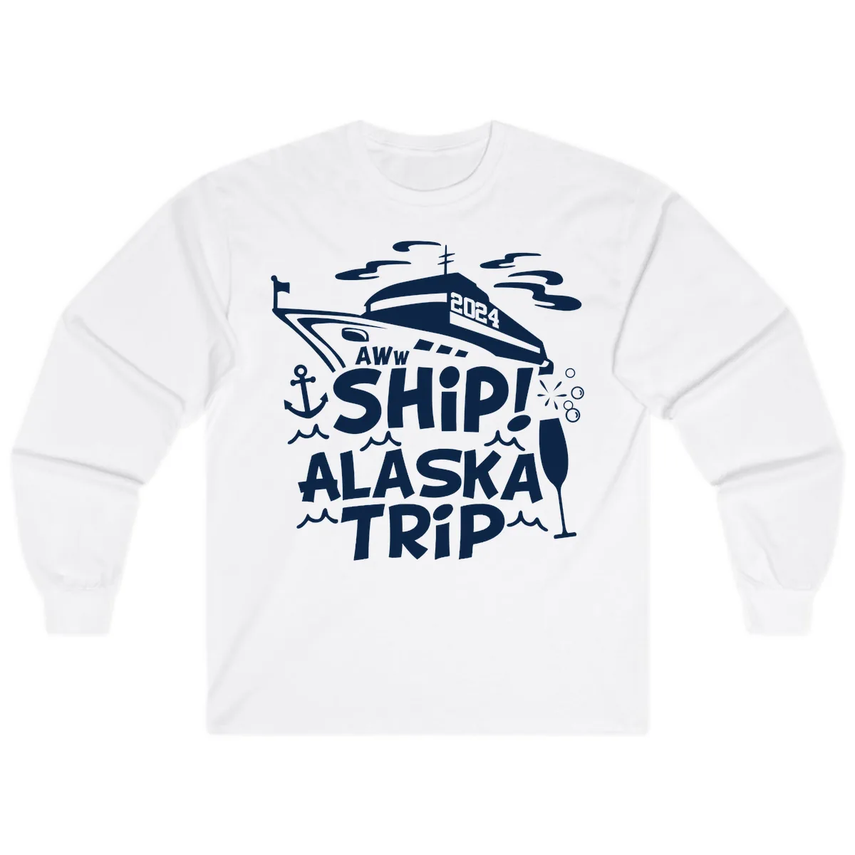 Aww Ship Alaska Trip 2024 Long Sleeve in White