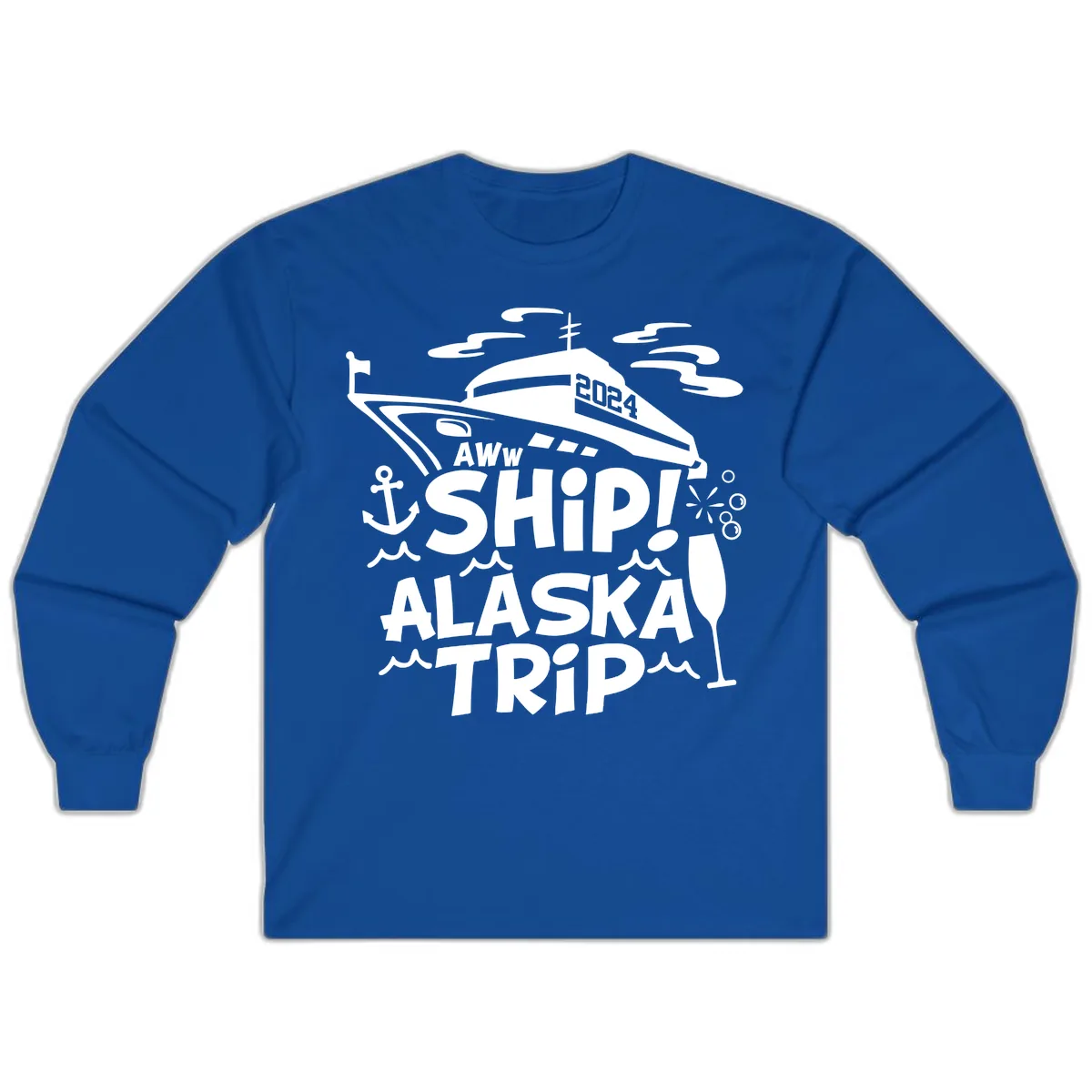 Aww Ship Alaska Trip 2024 Long Sleeve in Royal