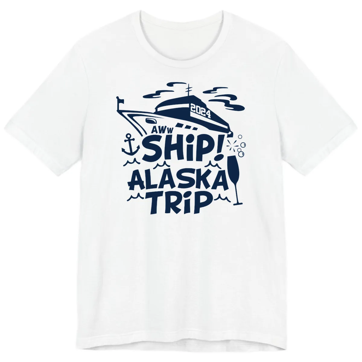 Aww Ship Alaska Trip 2024 Premium T-Shirt in White