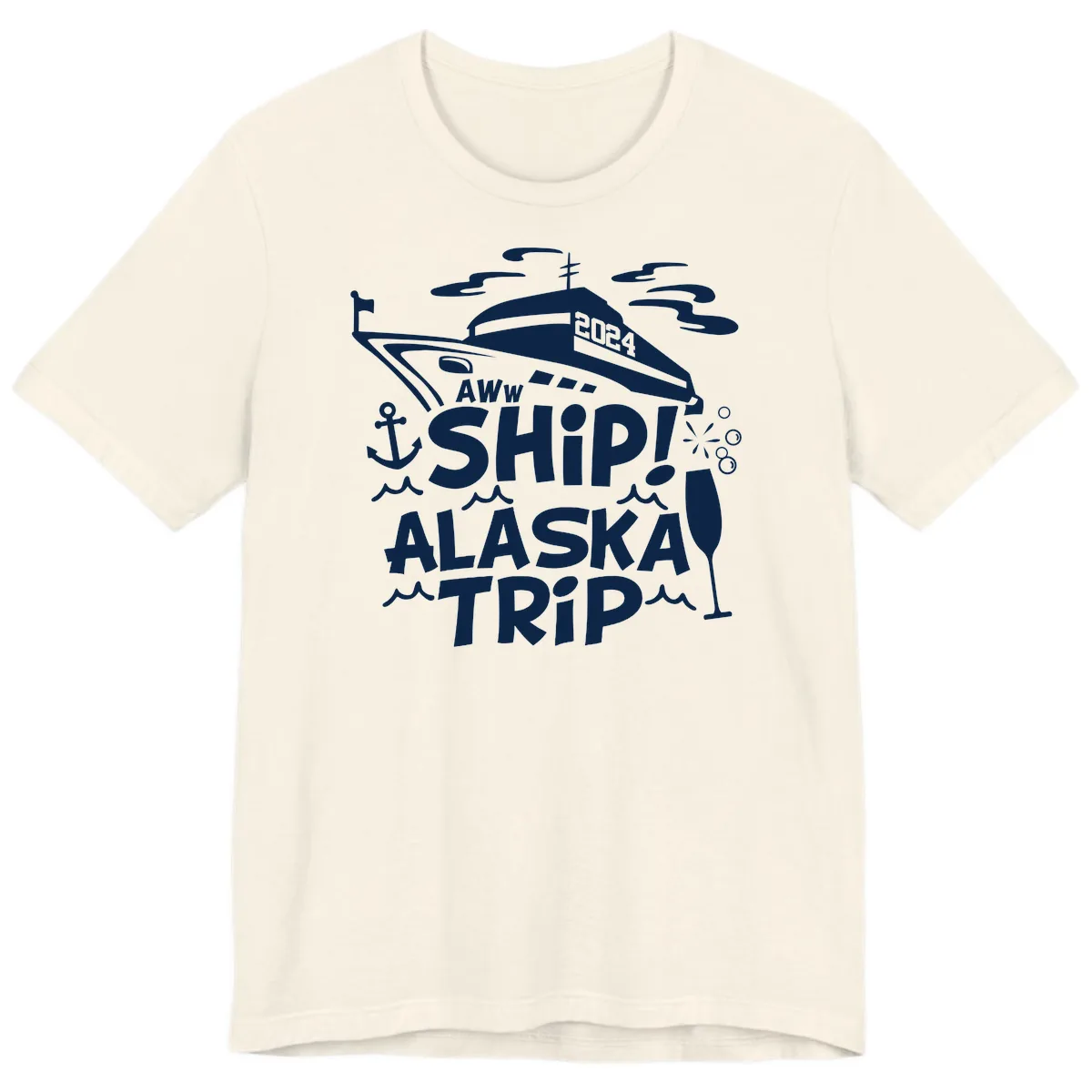 Aww Ship Alaska Trip 2024 Premium T-Shirt in Natural