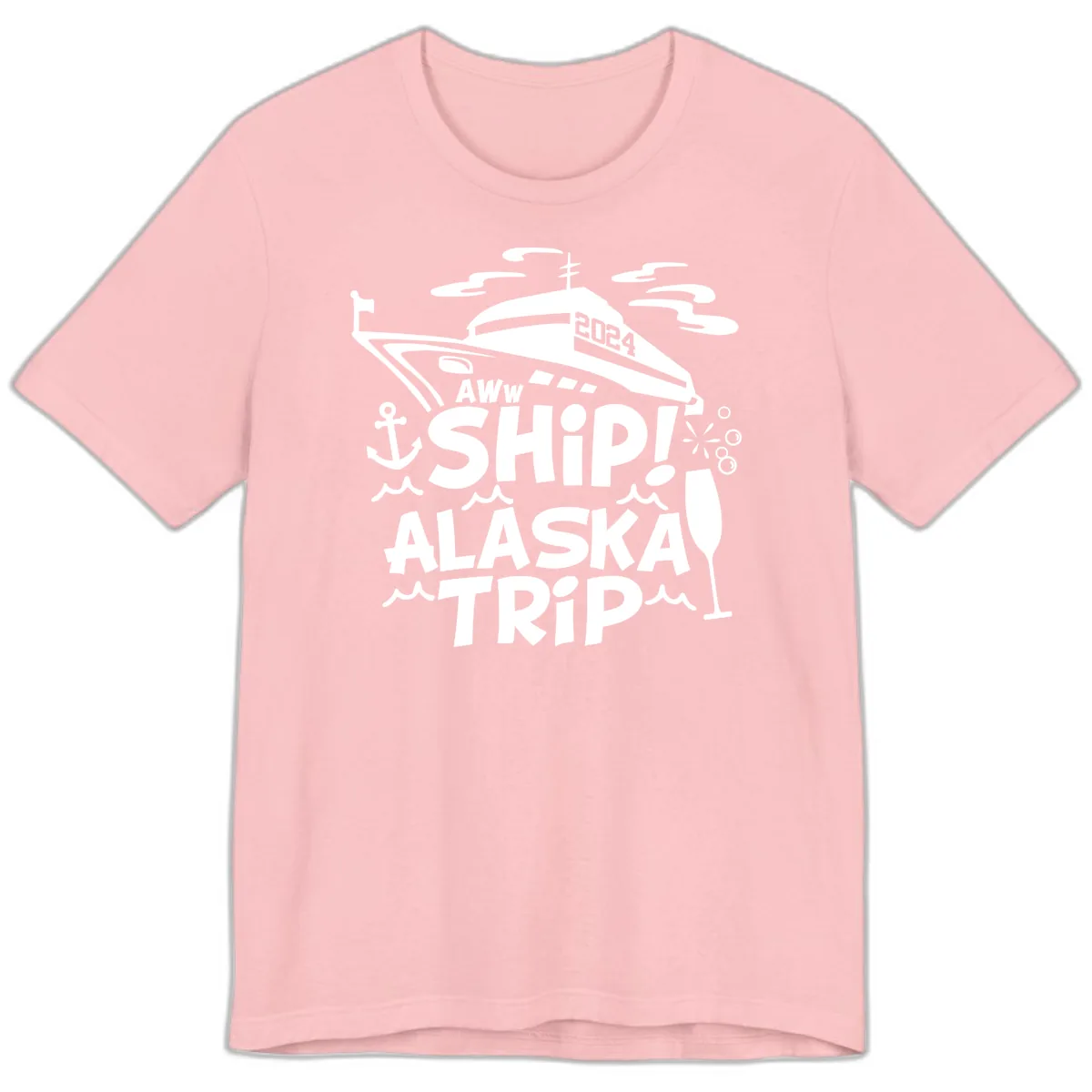 Aww Ship Alaska Trip 2024 Premium T-Shirt in Pink