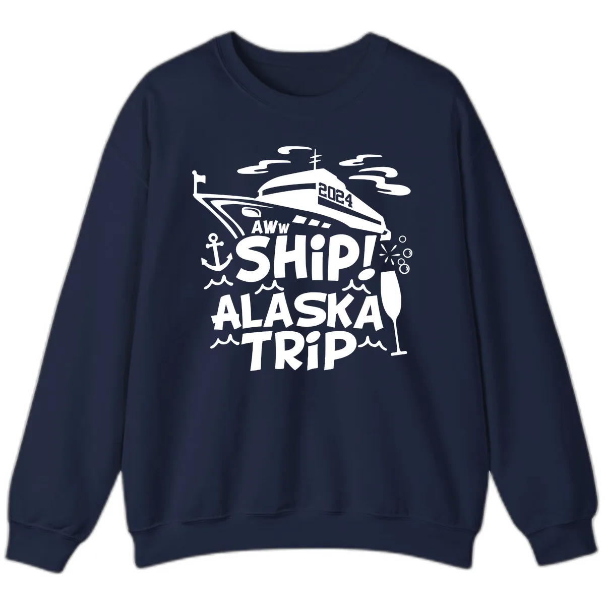 Aww Ship Alaska Trip 2024 Sweatshirt in Navy