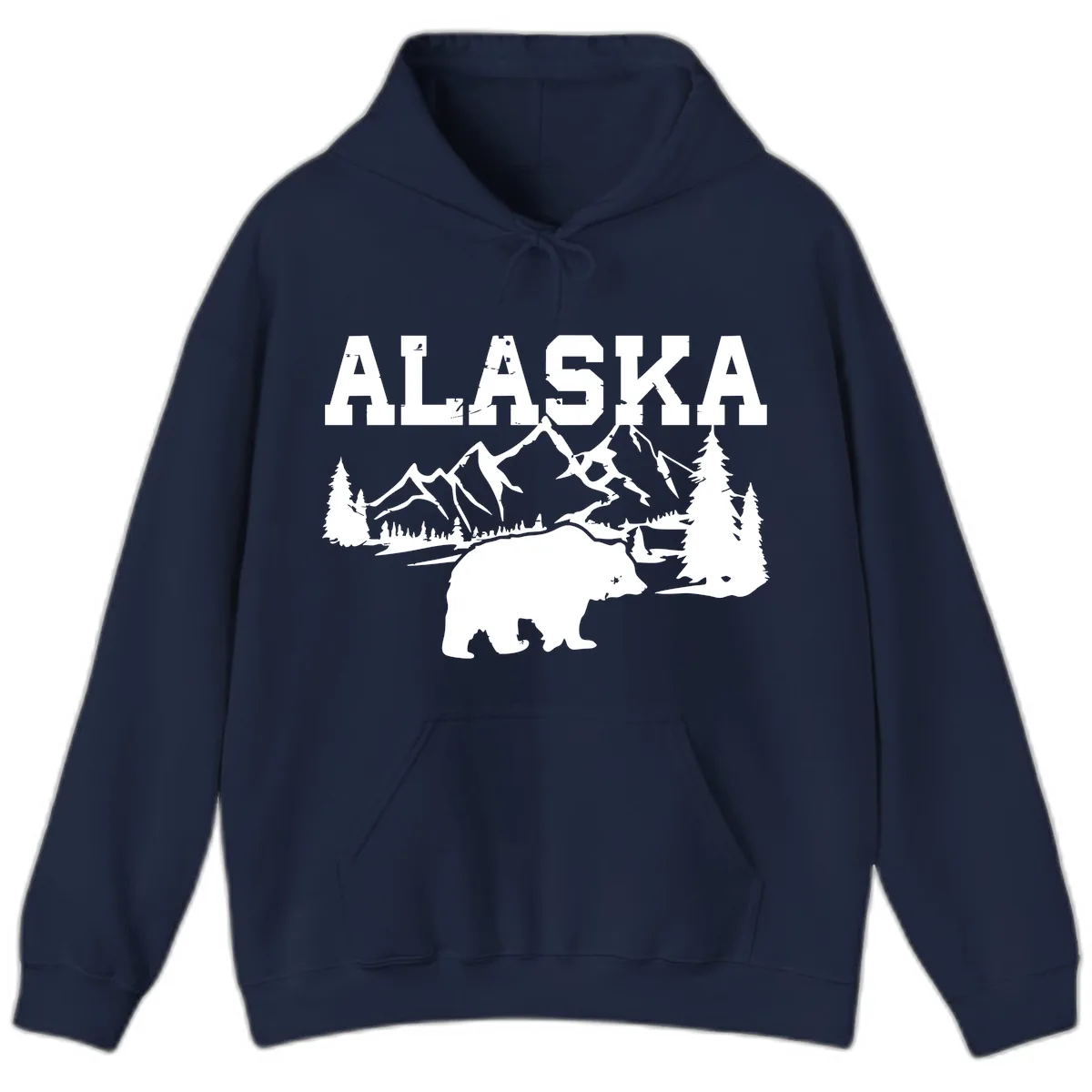 Alaska Bear Mountain Wilderness Cruise Hoodie in Navy