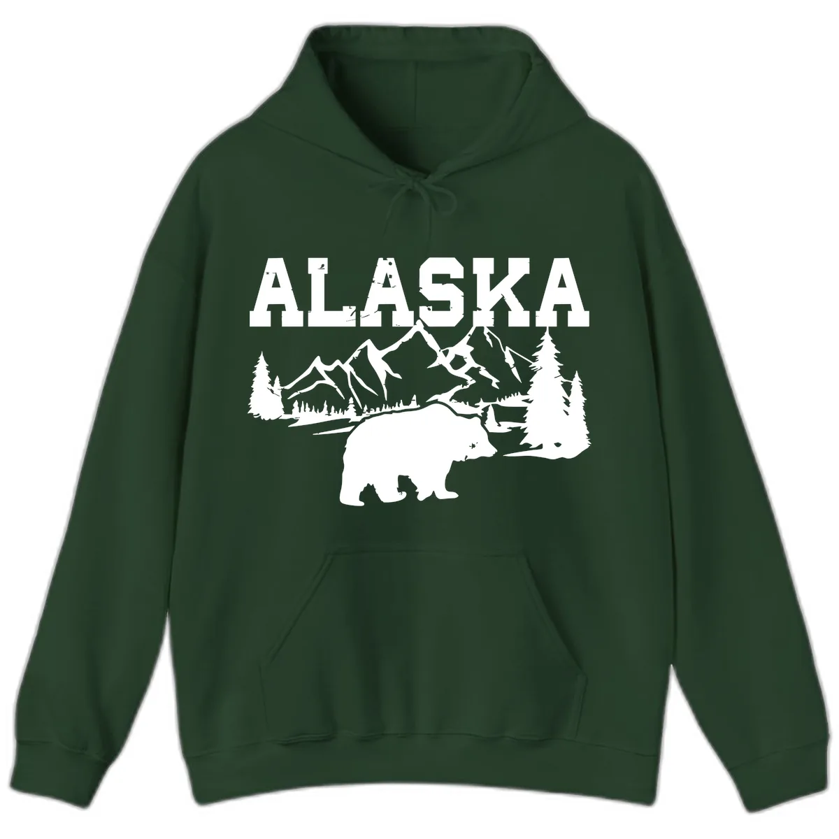 Alaska Bear Mountain Wilderness Cruise Hoodie in Forest Green