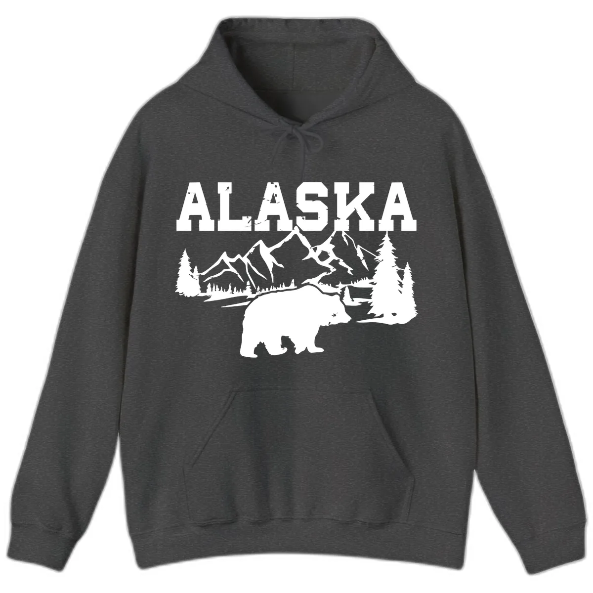 Alaska Bear Mountain Wilderness Cruise Hoodie in Dark Heather